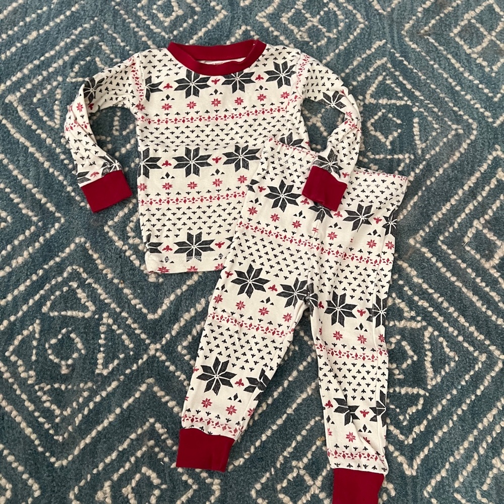 Burt's Bees Baby Red and Black Snowflake Pajama Set